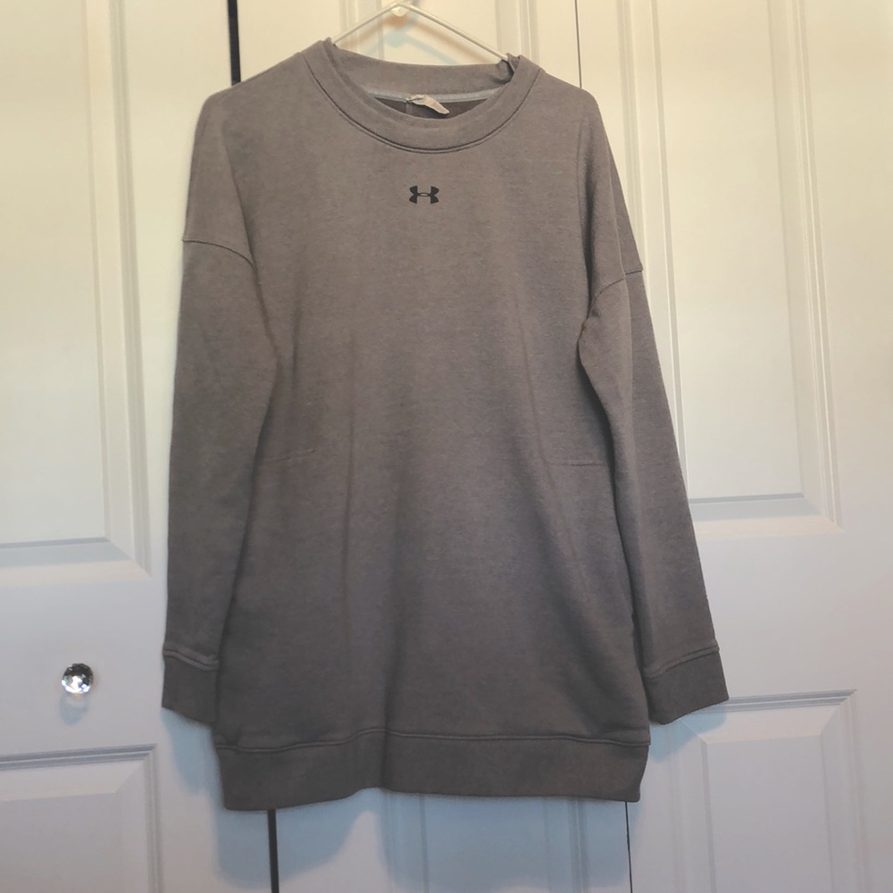 Under Armor Threadborne gray sweatshirt side pockets XL womens